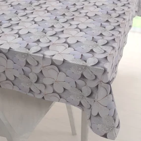 Biante Dekoračný obdĺžnikový obrus PML-032 Designové kvety na sivom 100x140 cm
