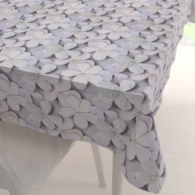 Biante Dekoračný obdĺžnikový obrus PML-032 Designové kvety na sivom 140x160 cm
