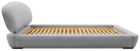 Sivá čalúnená dvojlôžková posteľ s roštom 180x200 cm Odette – Scandic
