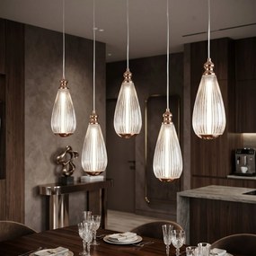 Toolight Toolight, LED závesné svietidlo, 8cm, 1W, 3000K, 500lm, LHJ120-CP, svetlé ružové zlato, OSW-03258