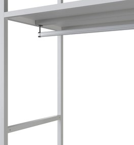 Kancelársky regál otvorený s tyčou na oblečenie, do recepcie a čakárne, kovový, biely/dub sonoma, 800x2200x400 mm: ARIEL Eco Design