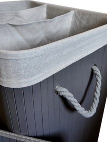 TRENDIE Bambusový kôš na prádlo 150l šedý + DARČEK