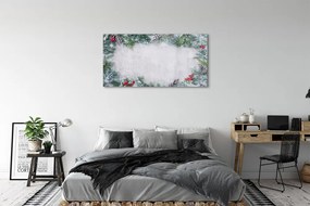 Obraz na akrylátovom skle Snehové šišky, vetvičky 125x50 cm