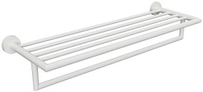 Sapho Sapho, X-ROUND WHITE polička na uteráky s hrazdou 500mm, biela, XR421W