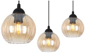 Závesné svietidlo Costa, 4x medové sklenené tienidlo, b