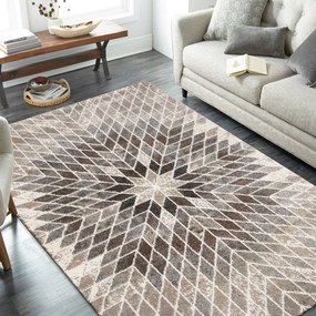 Originálny vzorovaný koberec béžovej farby Šírka: 120 cm | Dĺžka: 170 cm
