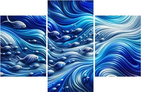 Obraz – Ryby vo vlnách (90x60 cm)