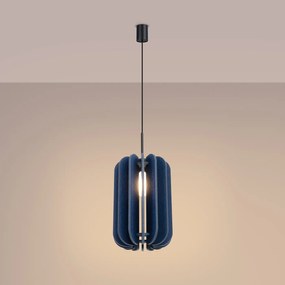 Závesné svietidlo Mula, 1x modré plstené tienidlo, (fi 27cm)