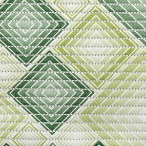 Kúpeľňová penová rohož / predložka PRO-069 Zelené designové štvorce - metráž šírka 65 cm