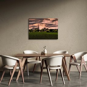 Obraz krajiny s kostolom (70x50 cm)