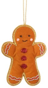 Textilná ručne vyrobená vianočná ozdoba 10 cm Gingerbread – Sass & Belle