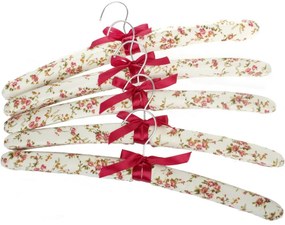 Set 5 textilných vešiakov Kvety, červená