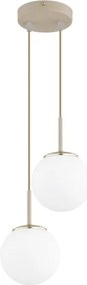 Brilagi - Závesný luster na lanku MILO ECRU 2xE27/60W/230V béžová/zlatá