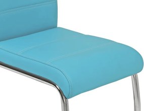 Jedálenská stolička Flora, petrolejovo modrá ekokoža