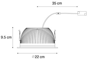 Zapustené bodové svietidlo biele vrátane LED 3000K-5000K s prepínačom Dip - Elias
