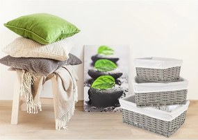 Orion Prútený košík, 40 x 30 x 16,5 cm, sivá