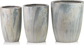 Sada 3 ks kvetináčov NEVA MARBLE IX béžová/sivá