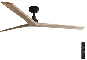 FARO 34282 -Stropný ventilátor KLIM L borovica/čierna pr. 150 cm+ diaľkové ovládanie