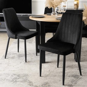 Vintino Jedálenská zostava stôl AMFORA 102-142cm dub artisan čierny + 4 stoličky RODIGO čierne