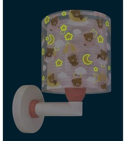Dalber 41579S - Detské nástenné svietidlo BABY TEDDY 1xE27/15W/230V ružové