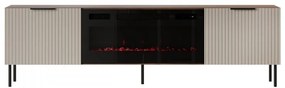 TV stolík / skrinka s krbom Seretio 180 SR06, Farby: orech warmia / kašmír