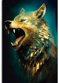 Obraz modro-zlatý vlk Varianta: 40x60