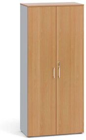Kancelárska skriňa s dverami PRIMO 2023, 1781 x 800 x 420 mm, sivá / buk