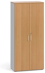 Kancelárska skriňa s dverami PRIMO 2023, 1781 x 800 x 420 mm, sivá / buk