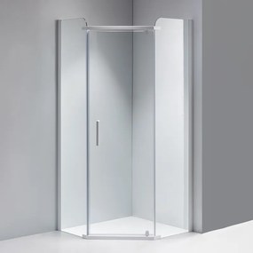 BPS-koupelny Päťuholníkový sprchový kút KZ91A WH 80x80 biela/transparent - bez vaničky