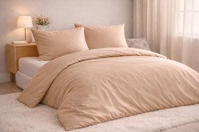 Luxusné posteľné obliečky 200x220 Cappuccino – bavlnený satén 100 % bavlna, zips