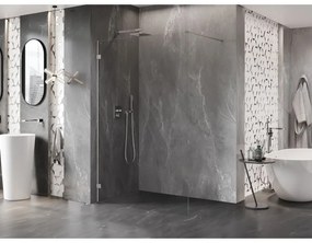 Mexen Lunar sprchová stena ľavá 100 x 200 cm, 8mm číre sklo, brúsená oceľ, 830-100-000-97-00-L