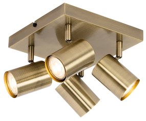 Moderné stropné svietidlo bronzové 4-svetlové nastaviteľné obdĺžnikové - Jeana