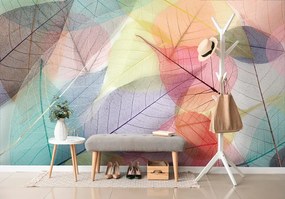 Samolepiaca tapeta priehľadné farebné listy