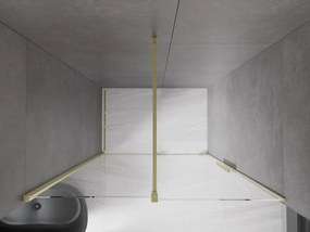 Mexen Velar, posuvné dvere do otvoru 150x200 cm, 8mm číre sklo, zlatá matná, 871-150-000-01-55