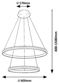 Rabalux 72259 - LED Luster na lanku GRETE LED/60W/230V 3000K