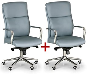 Kožené kancelárske kreslo VIRO 1+1 ZADARMO, sivá