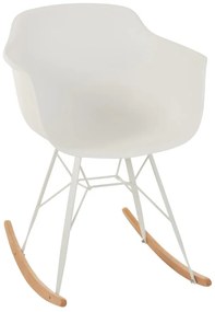 Biela plastová hojdacia stolička Swing - 69 * 56 * 79 cm
