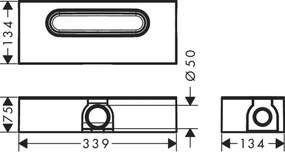 Hansgrohe uBox universal, základné teleso pre lineárne sprchové žľaby pre štandardnú inštaláciu, HAN-01001180