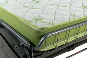 Pohovka JANIRA s rozkladom na každodenné spanie - matrac s Aloe vera, šedá (roma - 23 grigio)