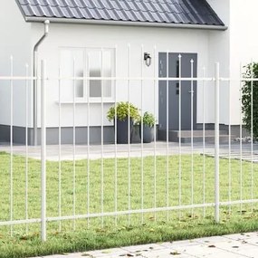 vidaXL Biela záhradná ohrada s oblúkovým vrchom, 1,7x1,25 m, z ocele