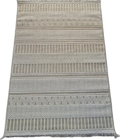 Béžový boho koberec s pruhovaným vzorom 878-B – polypropylén Rozmer: 60x100 cm