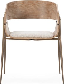 Čalúnené jedálenské kreslá v súprave s podrúčkami 2 ks v prírodnej farbe Naia – MOME