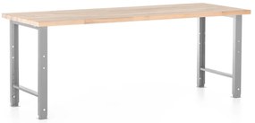 Výškovo nastaviteľný dielenský stôl Basic 220 x 80 cm, sivá