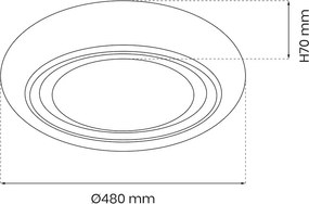 Stropné LED svietidlo Megan, 1x LED 48w, 3000-6000k, w/ch, s ovládačom