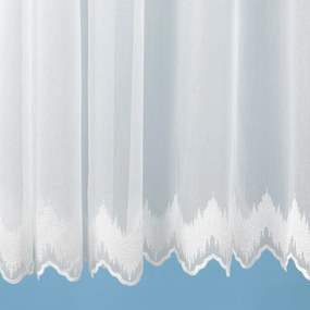 Svetlo smotanová záclona s perleťovo vytkávanou bordúrou cikcak do oblúčka ZAC-025 výška 295 cm Iba metráž