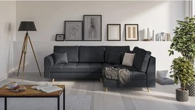 Tmavosivá rohová pohovka (pravý roh) Ariella - Ropez