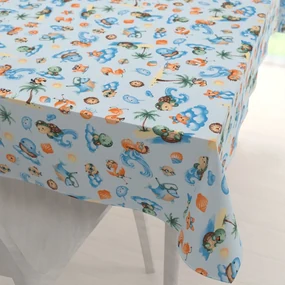 Biante Detský bavlnený obdĺžnikový obrus Sandra SA-535 Morské zvieratká na svetlo modrom 60x100 cm
