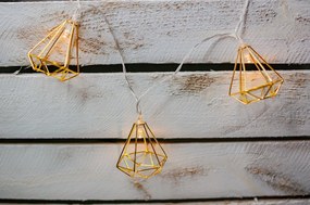 LED svetelná reťaz Diamond, 1,6 m, zlatá