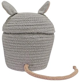 Sivý látkový detský kôš na hračky ø 15x15 cm Mini Renata the Rat – Lorena Canals