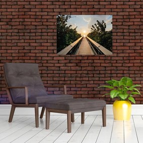 Sklenený obraz - cesta k slnku (70x50 cm)